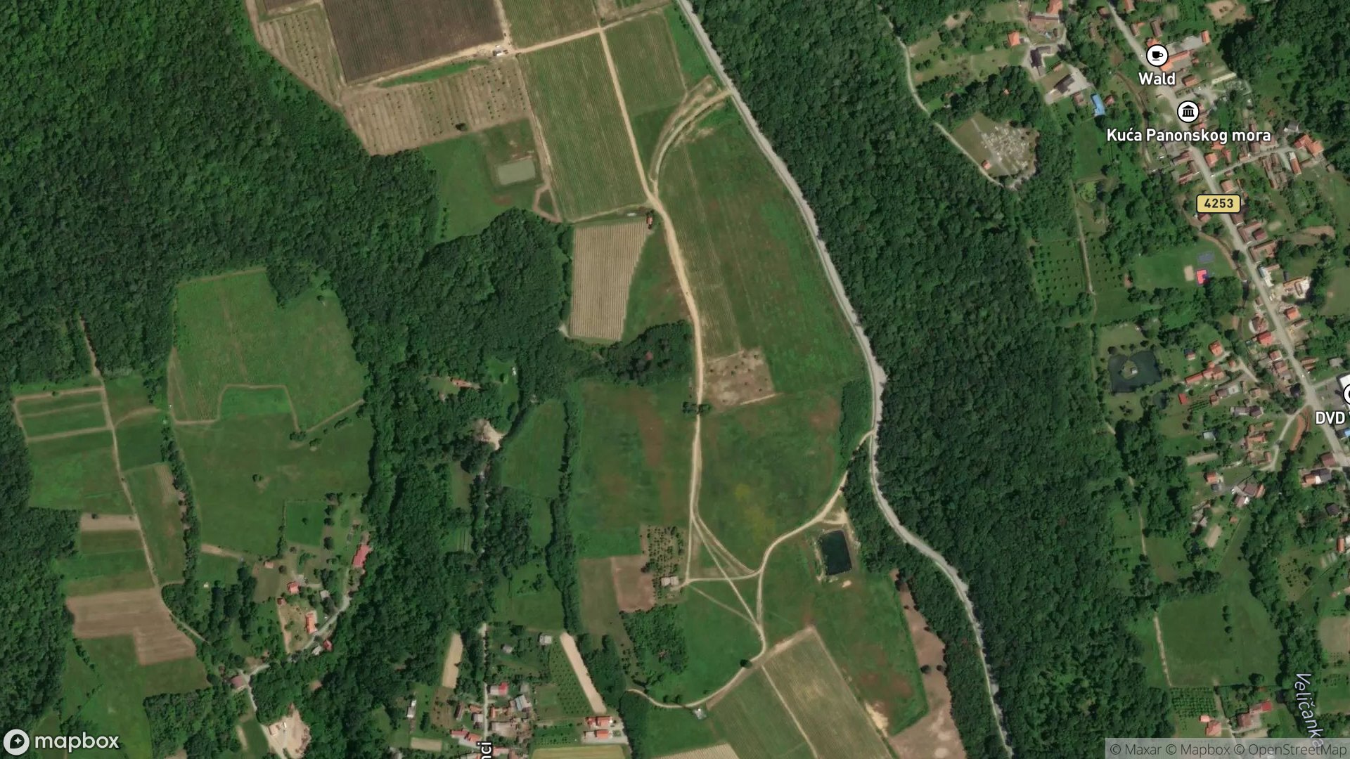 Satelitski prikaz lokacije Camp Duboka, Velika